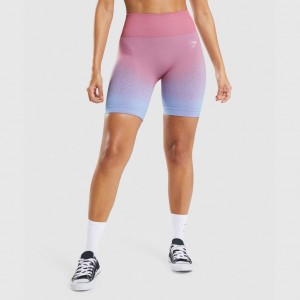 Σορτσ Gymshark Adapt Ombre Seamless Cycling ροζ ροζ ανοιχτο μπλε | 672VBETXZ