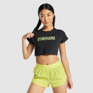 μπλουζακια Gymshark Animal σταμπεσ Infill Crop μαυρα | 562HPIKJS