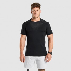 μπλουζακια Gymshark Apex Contrast Seamless μαυρα | 412UPQRID