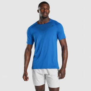 μπλουζακια Gymshark Apex Contrast Seamless μπλε | 659ZEHUMB