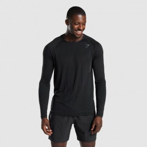 μπλουζακια Gymshark Apex Long Sleeve Seamless μαυρα | 906EVHGJU