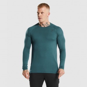 μπλουζακια Gymshark Apex Long Sleeve Teal | 814JOTGRP