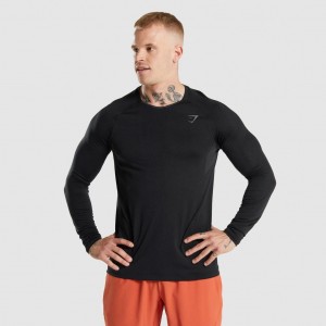 μπλουζακια Gymshark Apex Long Sleeve μαυρα | 103JQNGYA