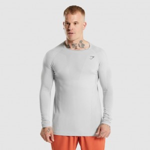 μπλουζακια Gymshark Apex Long Sleeve ανοιχτο γκρι | 574RJXNZU