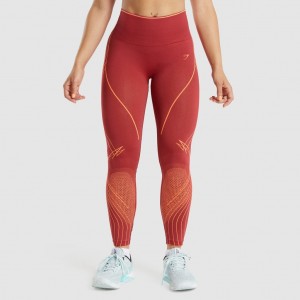 Κολαν Gymshark Apex Seamless High Rise μπορντο | 842ASHFDQ