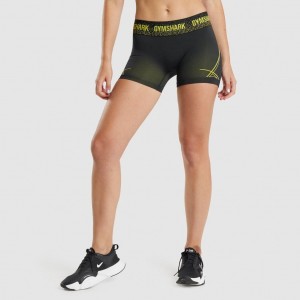 Σορτσ Gymshark Apex Seamless Low Rise μαυρα κίτρινα | 963WCZPHL