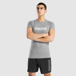 μπλουζακια Gymshark Apollo Charcoal Marl | 638SVKQIG