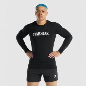 μπλουζακια Gymshark Apollo Long Sleeve μαυρα | 016NRSEDG