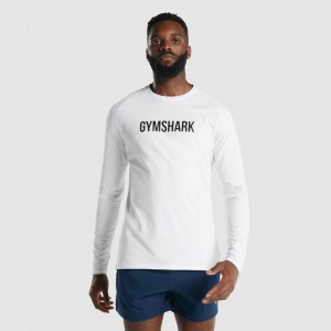μπλουζακια Gymshark Apollo Long Sleeve ασπρα | 037AGLEYB