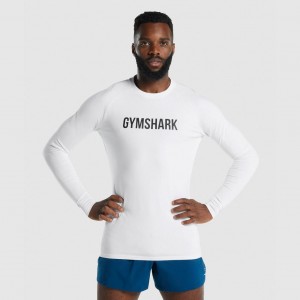 μπλουζακια Gymshark Apollo Long Sleeve ασπρα | 825OCXVSJ