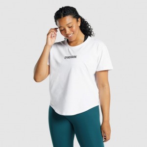 μπλουζακια Gymshark Apollo σταμπεσ ασπρα | 431BEXIWR