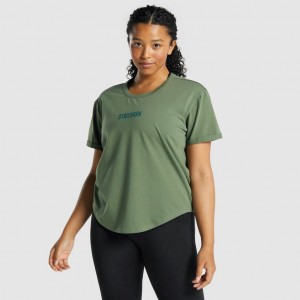 μπλουζακια Gymshark Apollo σταμπεσ πρασινο | 658OVQRJN