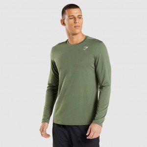 μπλουζακια Gymshark Arrival Long Sleeve Ελιά | 714ERWOSC
