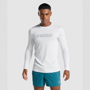 μπλουζακια Gymshark Arrival Long Sleeve σταμπεσ ασπρα | 593TFYJCM