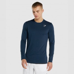 μπλουζακια Gymshark Arrival Long Sleeve σκουρο μπλε | 621XNSQPU