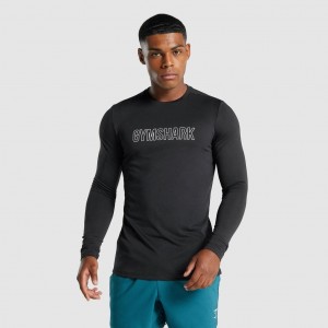 μπλουζακια Gymshark Arrival Long Sleeve σταμπεσ μαυρα | 780UTRVQB