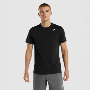 μπλουζακια Gymshark Arrival Regular Fit μαυρα | 861KYUFBQ