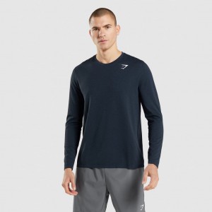 μπλουζακια Gymshark Arrival Seamless Long Sleeve σκουρο μπλε | 425BYGSFA