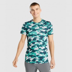 μπλουζακια Gymshark Arrival Teal Print | 947DRJOCN