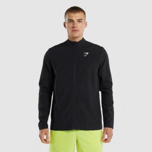 Μπουφαν Gymshark Arrival Woven Full Zip μαυρα | 457PVMTBS
