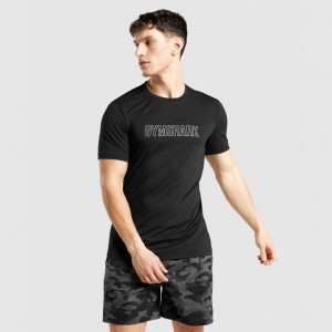 μπλουζακια Gymshark Arrival σταμπεσ μαυρα | 957BIOYEJ