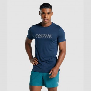 μπλουζακια Gymshark Arrival σταμπεσ σκουρο μπλε | 174LDNQSW