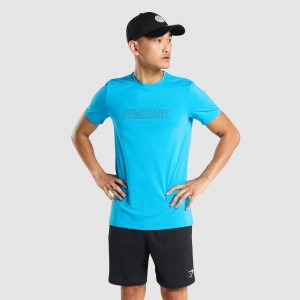 μπλουζακια Gymshark Arrival σταμπεσ ανοιχτο μπλε | 548GXHUOA