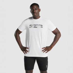 μπλουζακια Gymshark Block Infill ασπρα | 516PFTELN