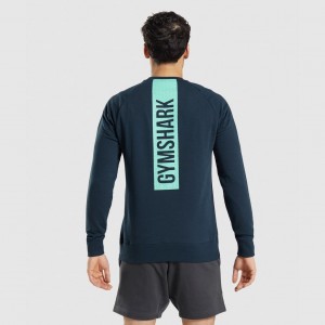 Φουτερ Gymshark Bold Crew σκουρο μπλε | 086KWZVML