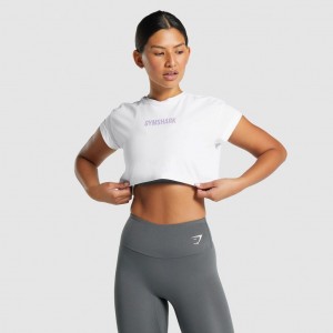 μπλουζακια Gymshark Camo σταμπεσ Crop ασπρα | 714IWUNBG