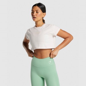 μπλουζακια Gymshark Camo σταμπεσ Crop κρέμα | 967CXFQWN
