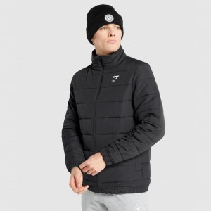 Μπουφαν Gymshark Crest Puffer μαυρα | 087CJMPWR