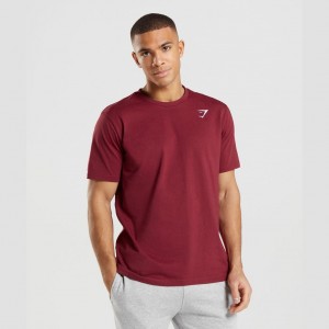 μπλουζακια Gymshark Crest μπορντο κοκκινα | 104TDOXUA
