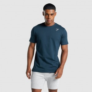 μπλουζακια Gymshark Crest σκουρο μπλε | 308UFDOIG