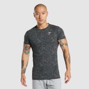 μπλουζακια Gymshark Critical 2.0 Charcoal Print | 846IJKLPR