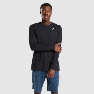 μπλουζακια Gymshark Critical Long Sleeve μαυρα | 785UMCGWO