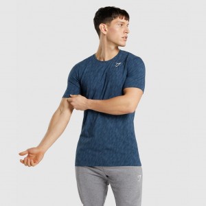 μπλουζακια Gymshark Critical Regular Fit Teal Print | 840ZQMYUK