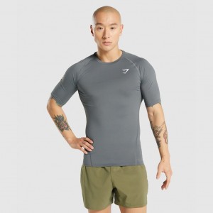 μπλουζακια Gymshark Element Baselayer Charcoal | 847AYQRDU