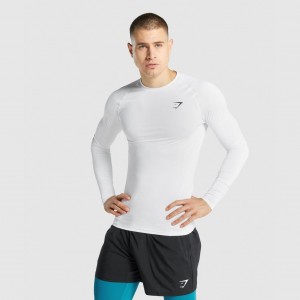μπλουζακια Gymshark Element Baselayer Long Sleeve ασπρα | 680MNQATU