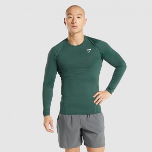 μπλουζακια Gymshark Element Baselayer Long Sleeve σκούρο πρασινο | 849ADZGUM