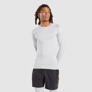 μπλουζακια Gymshark Element Baselayer Long Sleeve ανοιχτο γκρι | 612IGDLRO