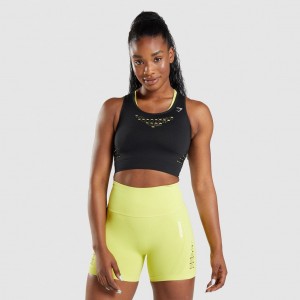 μπλουζακια Gymshark Energy Seamless Crop μαυρα | 046TNSVZC