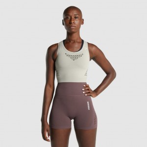 μπλουζακια Gymshark Energy Seamless Crop ανοιχτο γκρι | 502EMPSJT