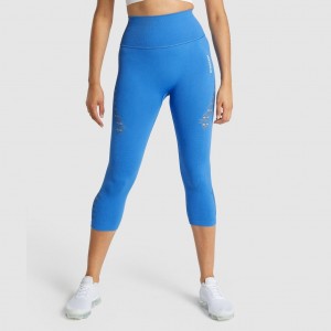 Κολαν Gymshark Energy Seamless Cropped μπλε | 087ERYAJL