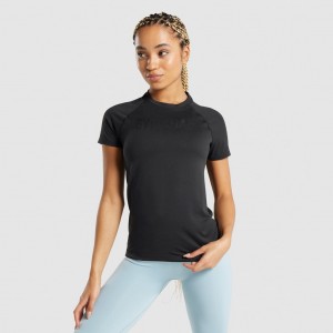 μπλουζακια Gymshark Fit Seamless Loose μαυρα | 860QIYTJU