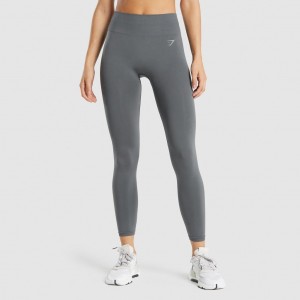 Κολαν Gymshark Fit Seamless Mid Rise Charcoal | 580DFQTMZ