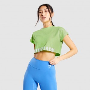 μπλουζακια Gymshark Fraction Crop πρασινο | 580RTKIPF