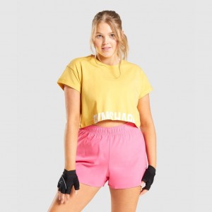 μπλουζακια Gymshark Fraction Crop κίτρινα | 649NJBQDI