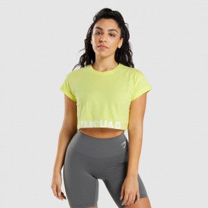 μπλουζακια Gymshark Fraction Crop πρασινο | 803VBRFGM