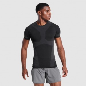 μπλουζακια Gymshark Free Force Seamless μαυρα | 168PECNUM
